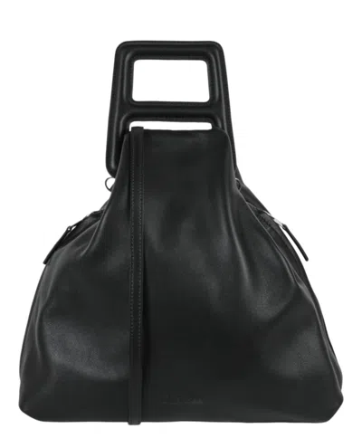Shop Ambush A-handle Leather Shoulder Bag In Black