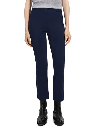 Shop Theory Womens High Rise Slimming Flared Pants In Blue
