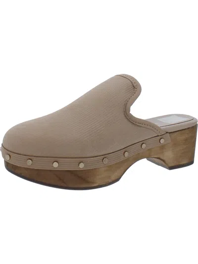 Shop Dolce Vita Womens Suede Studded Clogs In Beige