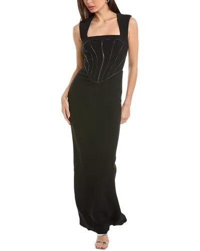 Shop Et Ochs Sienna Flash Piping Gown In Black