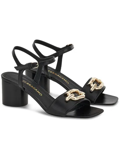 Shop Ferragamo Priscilla Womens Leather Chain Slingback Sandals In Black