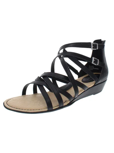 Shop B.o.c. Mimi Womens Faux Leather Strappy Gladiator Sandals In Black