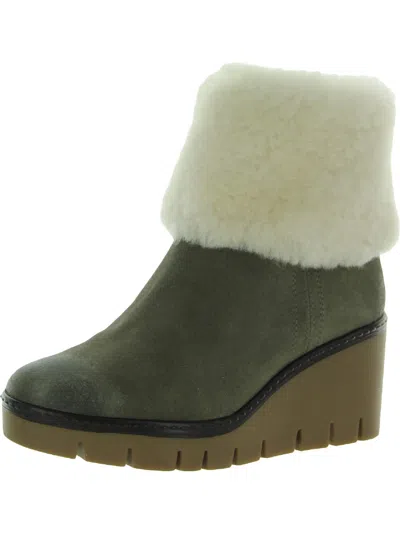 Shop Vintage Foundry Co Poppy Womens Leather Zipper Winter & Snow Boots In Green