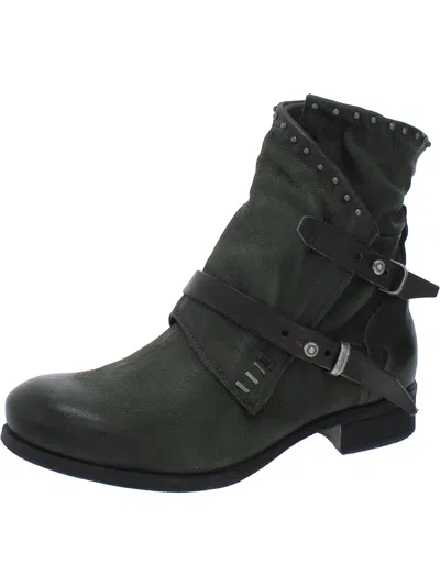 Shop Miz Mooz Sambuca Womens Leather Laceless Ankle Boots In Green