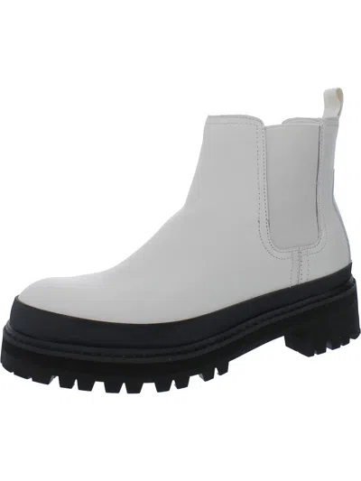 Shop Calvin Klein Beana Womens Leather Comfortable Ankle Boots In White