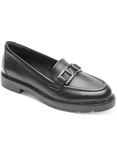 Shop Rockport Kacey Chain Womens Leather Slip On Loafers In Black