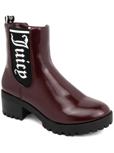Juicy Couture One Up Womens Block Heel Lug Sole Mid-calf Boots In White