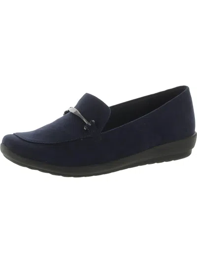 Shop Easy Spirit Arena 2 Womens Faux Leather Slip On Loafers In Blue
