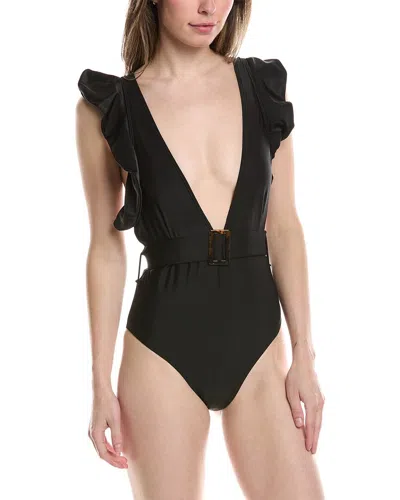 Shop Vera Dolini Swimsuit In Black