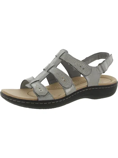 Shop Clarks Womens Leather Comfort Wedge Sandals In Multi