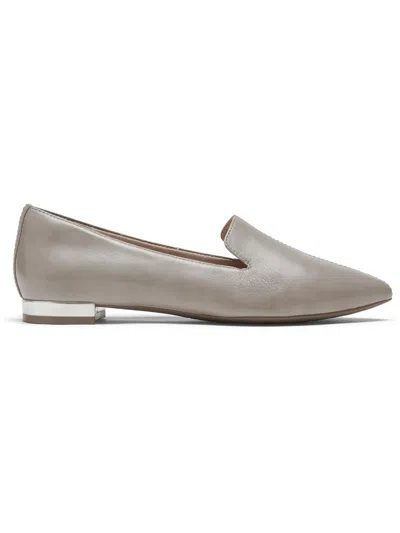 Shop Rockport Tm Adelyn Womens Leather Pointed Toe Loafers In Grey
