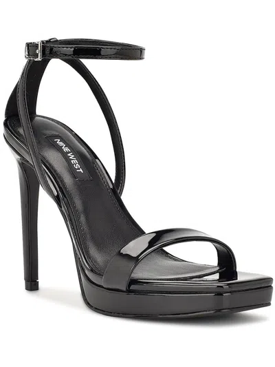 Shop Nine West Zilo 3 Womens Patent Strappy Ankle Strap In Black