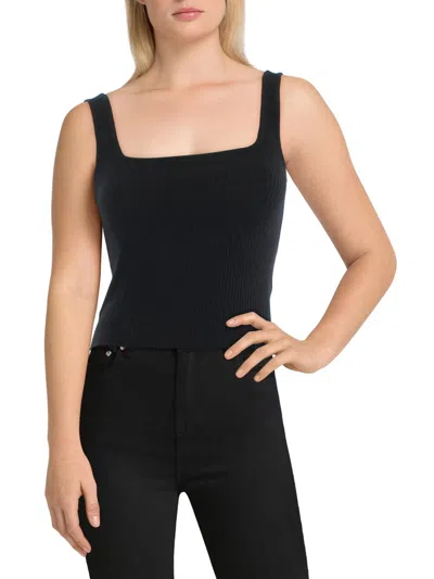 Shop Vince Womens Ribbed Square Neck Tank Top In Black
