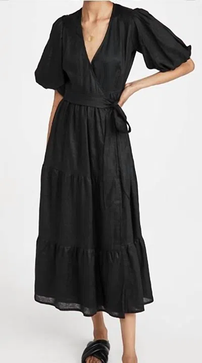 Shop Faithfull The Brand Edee Wrap Dress In Black