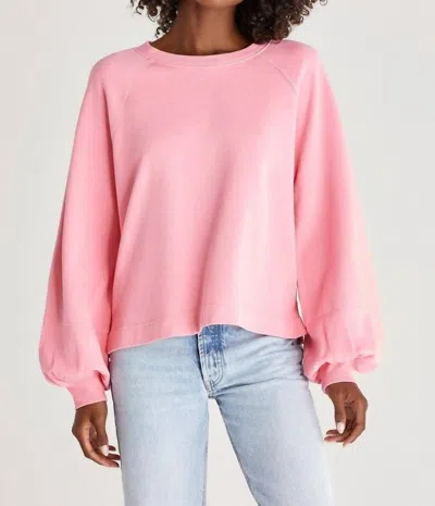 Shop Z Supply Blythe Washed Sweater In Flamingo In Pink