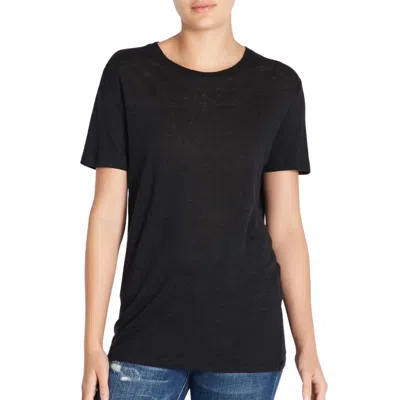 Shop Iro Luciana Linen T-shirt In Black