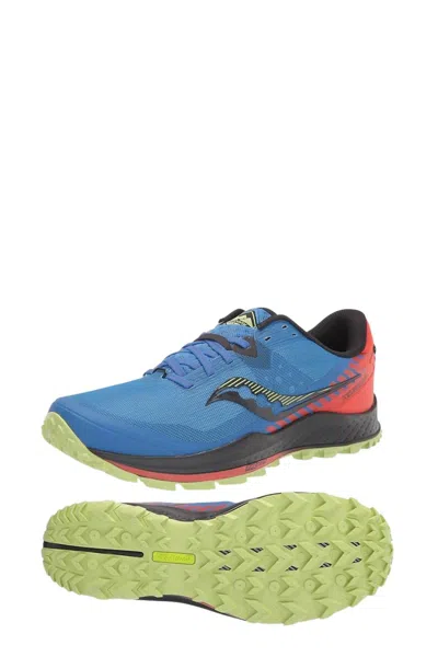 Shop Saucony Men's Peregrine 11 Reverie Trail Shoes - Medium Width In Royal/space/fire In Multi