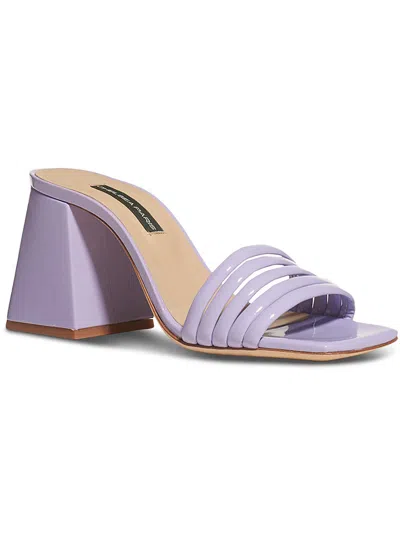Shop Chelsea Paris Rays Womens Patent Leather Slip-on Slide Sandals In Purple