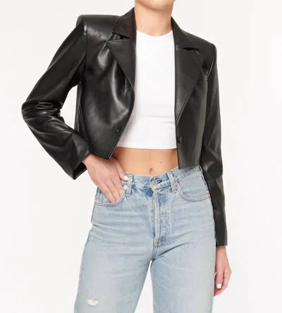 Shop Cami Nyc Ash Cropped Vegan Leather Jacket In Black