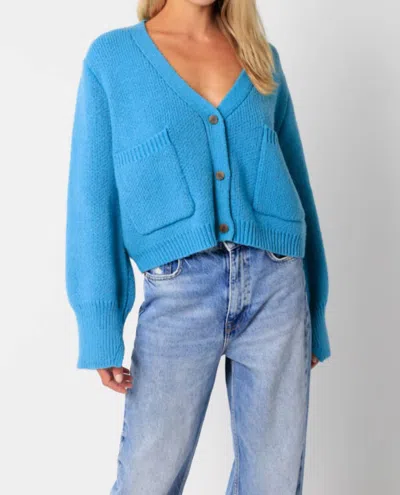 Shop Olivaceous Daley Cardigan In Blue
