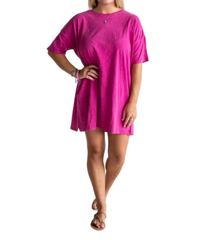 Shop Z Supply Delta T-shirt Dress In Magenta In Pink