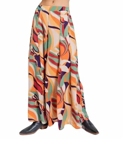 Shop Easel Printed Mirabelle Pant In Orange/multi