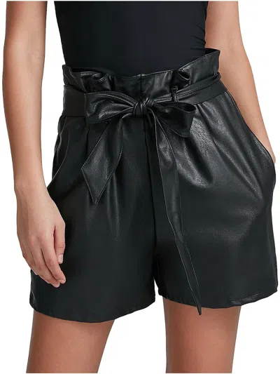 Shop Commando Womens Paperbag Waist Coated High-waist Shorts In Black