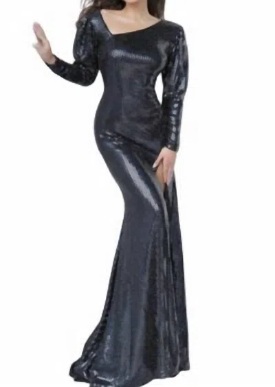 Shop Jovani Black Sequin Evening Gown