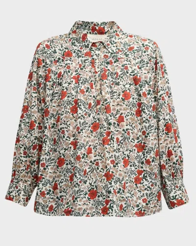 Shop The Great Mesa Floral Summit Top In Red