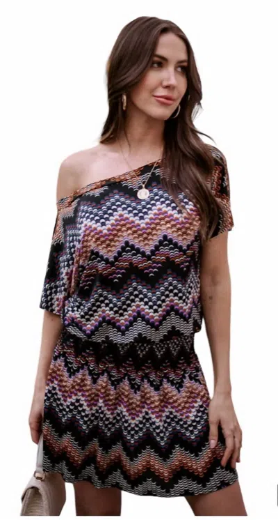 Shop Veronica M Luna Smocked Short Sleeve Dress In Multi Color