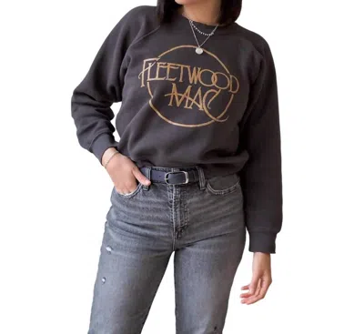 Shop Daydreamer Fleetwood Mac Circle Logo Ralgan Crew Sweatshirt In Washed Black