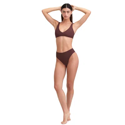 Au Naturel By Gottex Solid Textured V-neck Bikini Swim Top In Multi