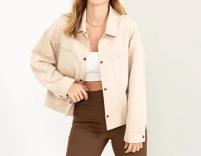 Shop Hyfve On The Move Faux Suede Shacket In Cream In White