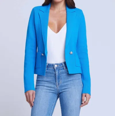 Shop L Agence Sofia Knit Blazer In Neon Blue In Multi