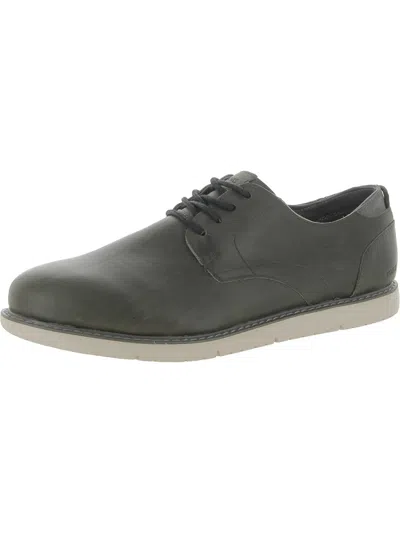 Shop Toms Navi Mens Leather Comfort Oxfords In Grey