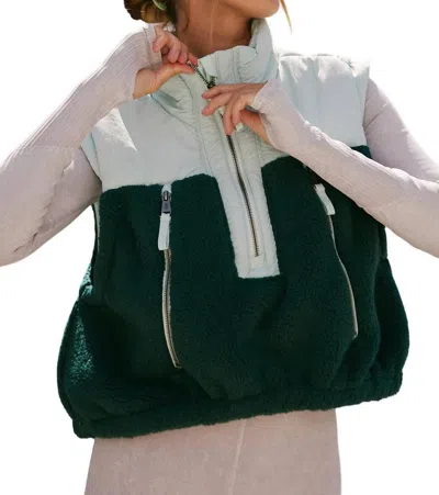 Shop Free People Journey Ahead Vest In Emerald Garden/mint Combo In Multi