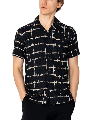 Shop Ron Tomson Short Sleeve Allover Print Shirt In Black