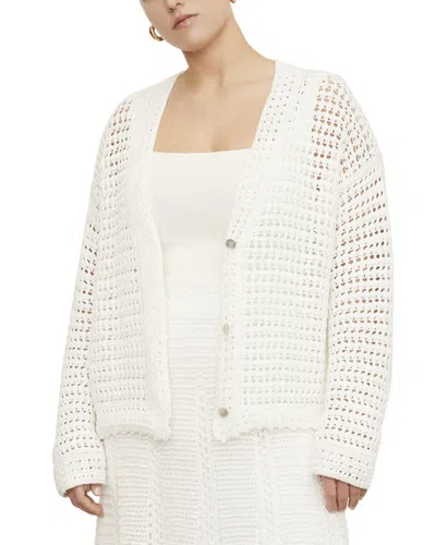 Shop Vince Plus Crochet Cardigan In White