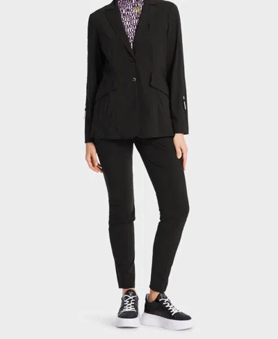 Shop Marc Cain Blazer With Gathered Sleeves In Black