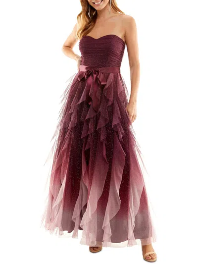 Shop Pear Culture Juniors Womens Glitter Long Evening Dress In Multi