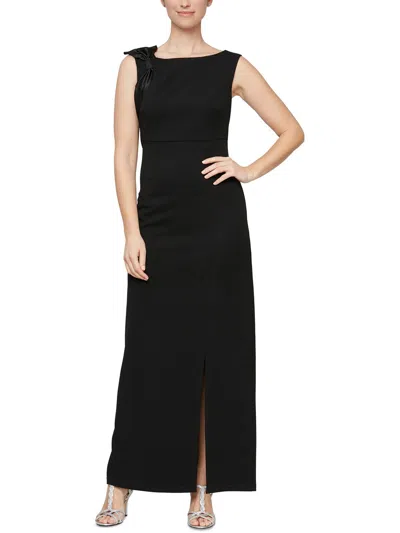 Shop Slny Womens Scuba Crepe Long Maxi Dress In Black
