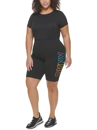 Shop Dkny Womens Activewear Workout Bike Short In Black