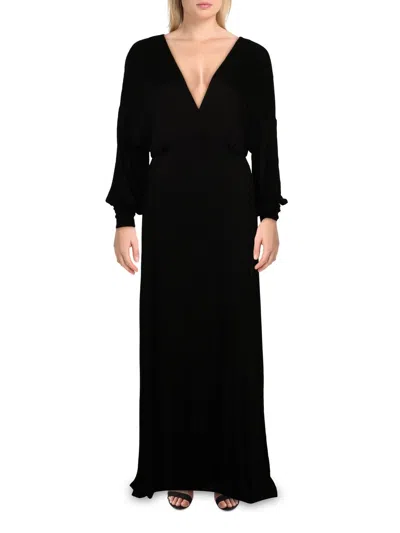 Shop 24seven Comfort Apparel Womens Jersey Casual Maxi Dress In Black