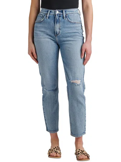 Shop Silver Jeans Co. Highly Desirable Womens High Rise Slim Straight Leg Jeans In Multi