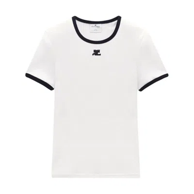 Shop Courrèges T-shirts In White/black