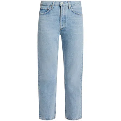 Agolde Low Slung Baggy High Rise Wide Leg Jeans In Shake In Blue