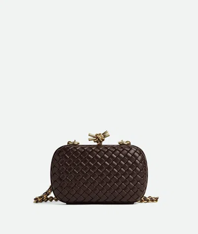 Shop Bottega Veneta "knot" Shoulder Bag With Chain In Brown
