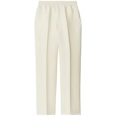 Shop Burberry Pants In White