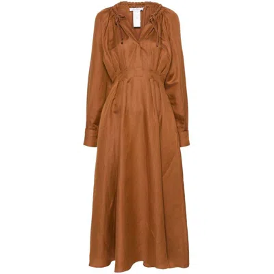 Shop Max Mara Dresses In Brown