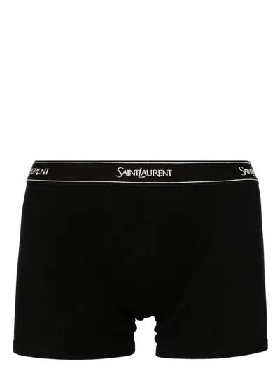 Shop Saint Laurent Calecon Long With Elastic Clothing In Black